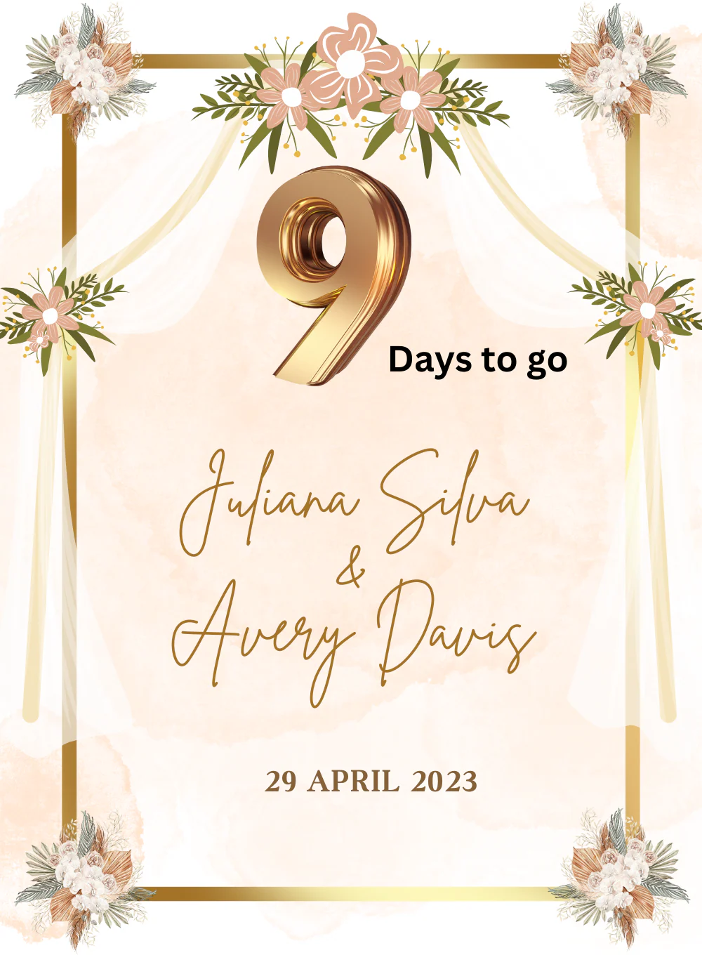Floral Arch Countdown Invitation-AACDI006