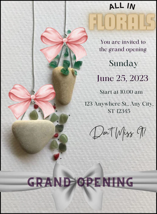 Floral Watercolor Grand Opening Invitation-AAGOI009 - Image 2
