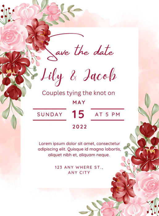 Flower Bunch Save The Date Invitation-AASTD028 - Image 2