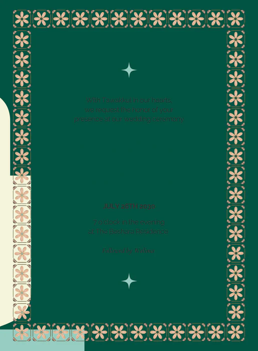 Generic Green Muslim Wedding E-invitation-EINK0040 - Image 2