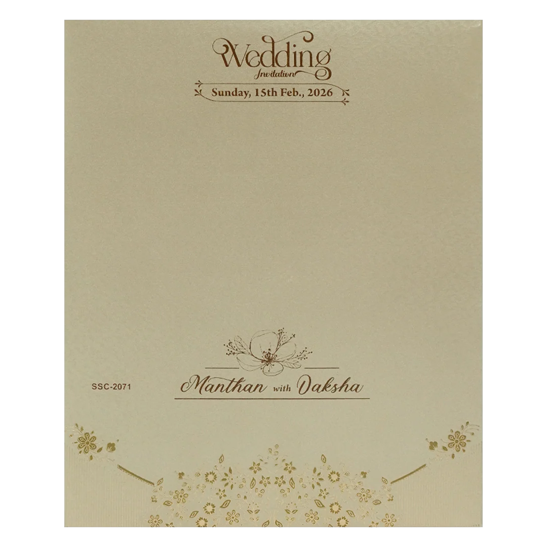 Gold Floral Padded Wedding Card-KSSC2071 - Image 4