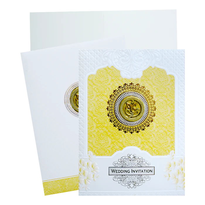 Gold and White Mandela Wedding Card-KNK7080O