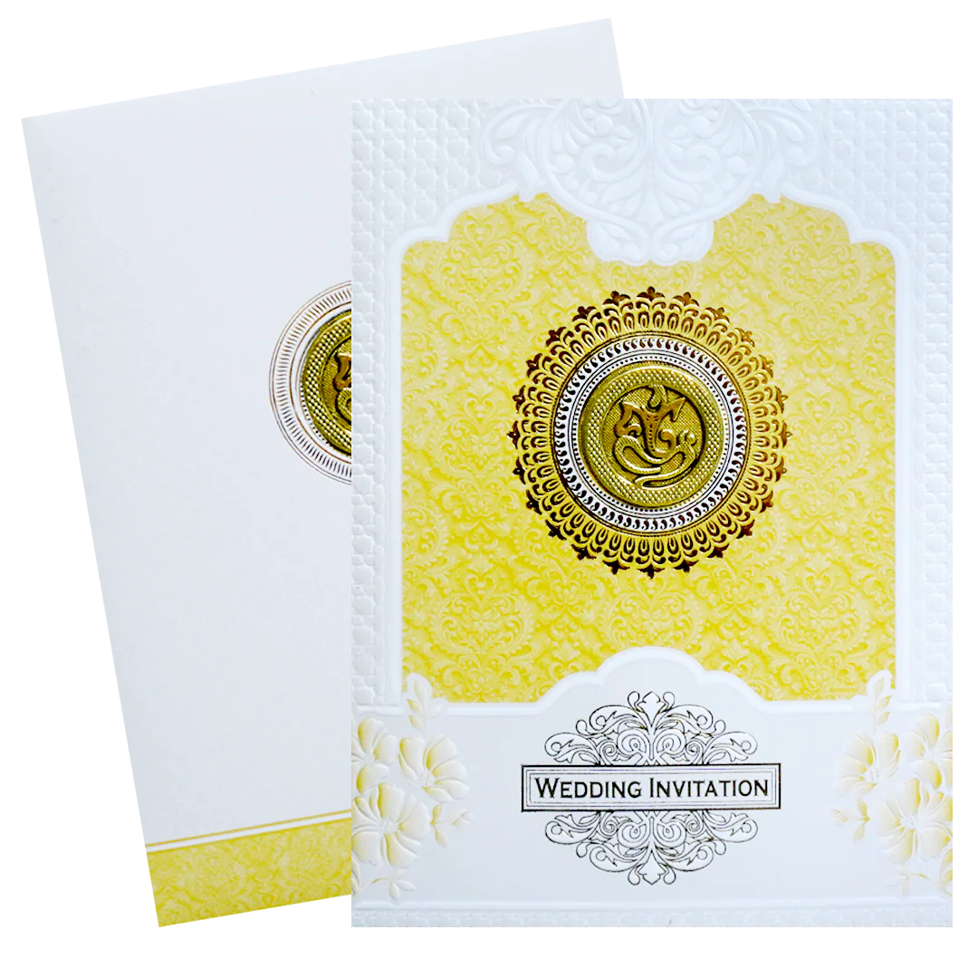 Gold and White Mandela Wedding Card-KNK7080O - Image 2
