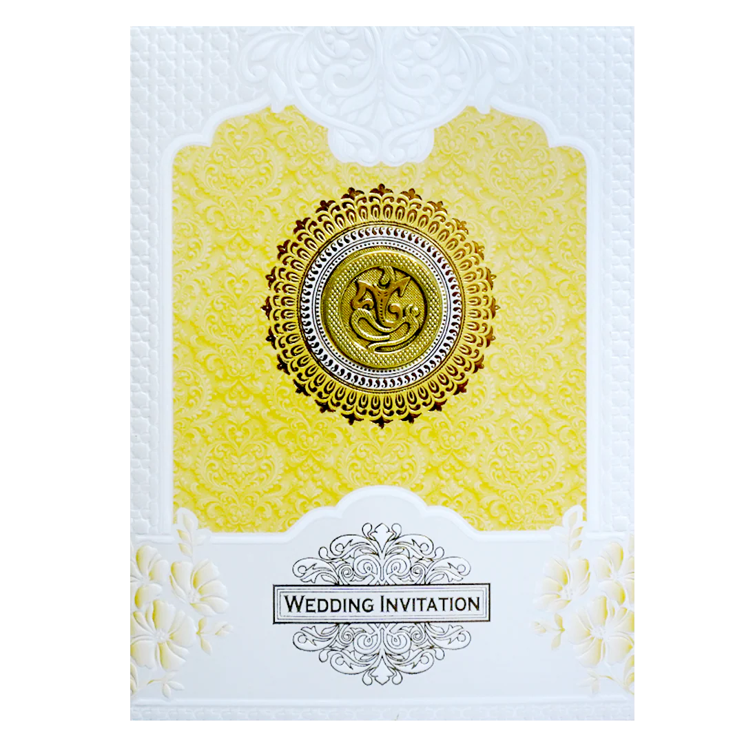 Gold and White Mandela Wedding Card-KNK7080O - Image 3