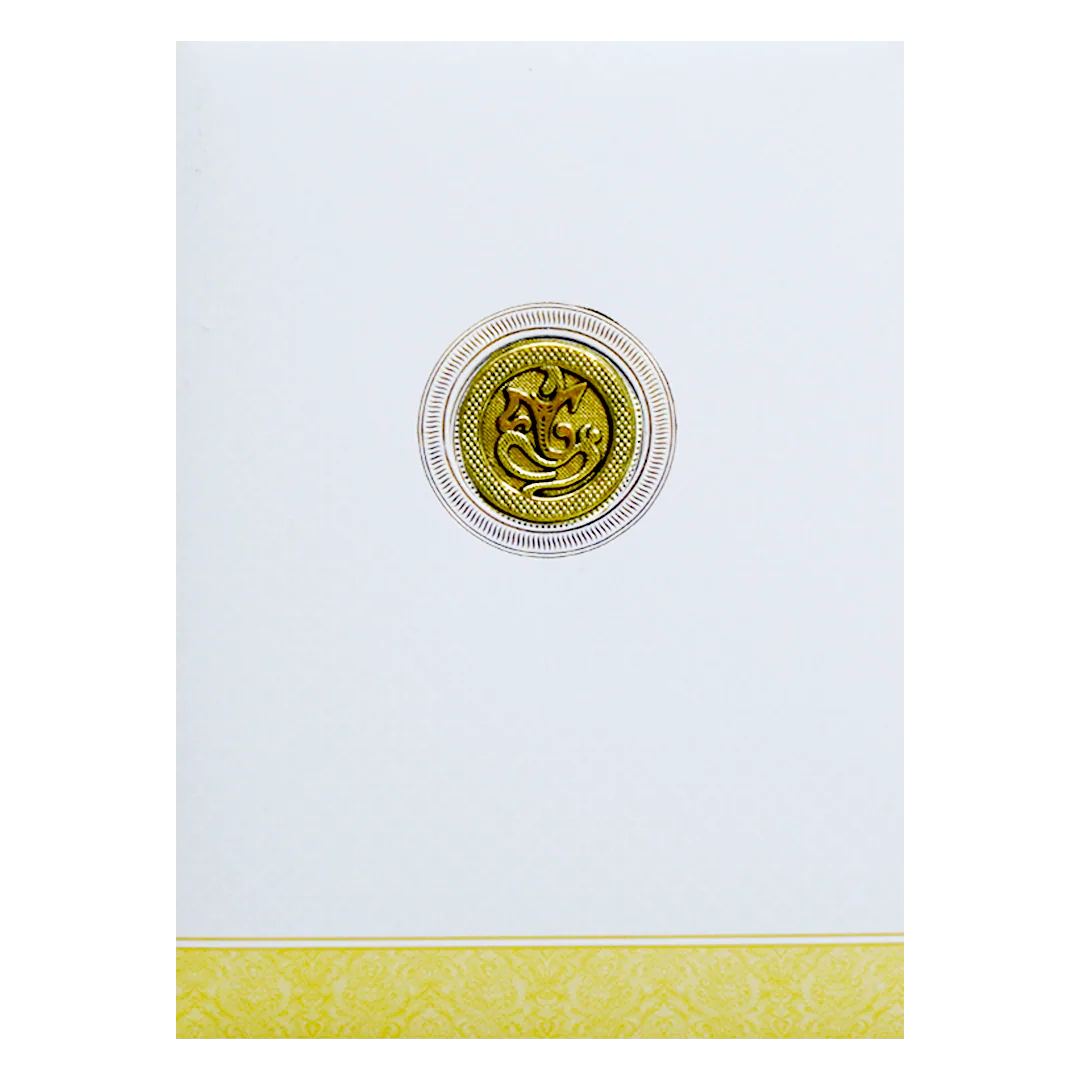 Gold and White Mandela Wedding Card-KNK7080O - Image 4