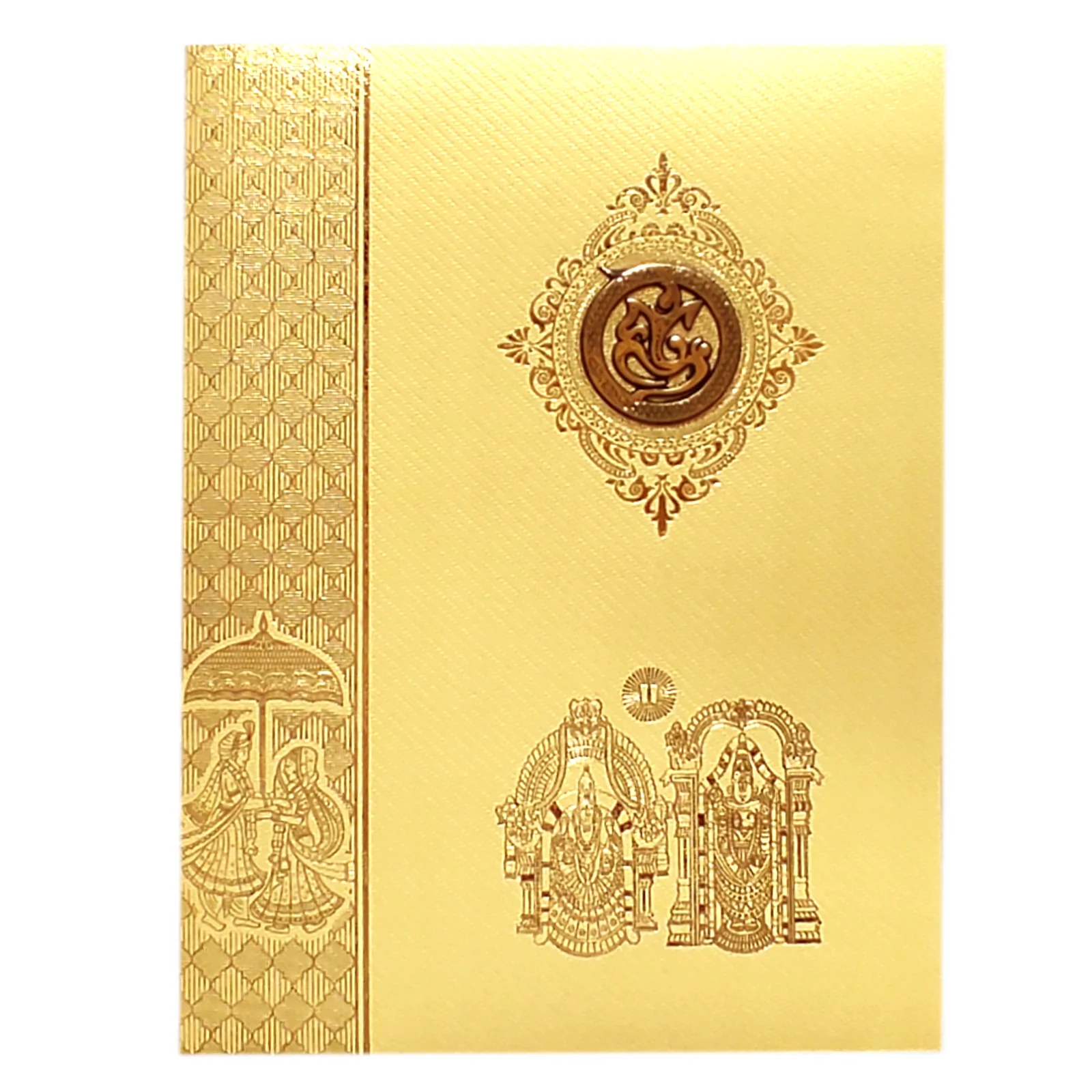 Gold Balaji Padmavathi Design Wedding Card-KNKT5024 - Image 3
