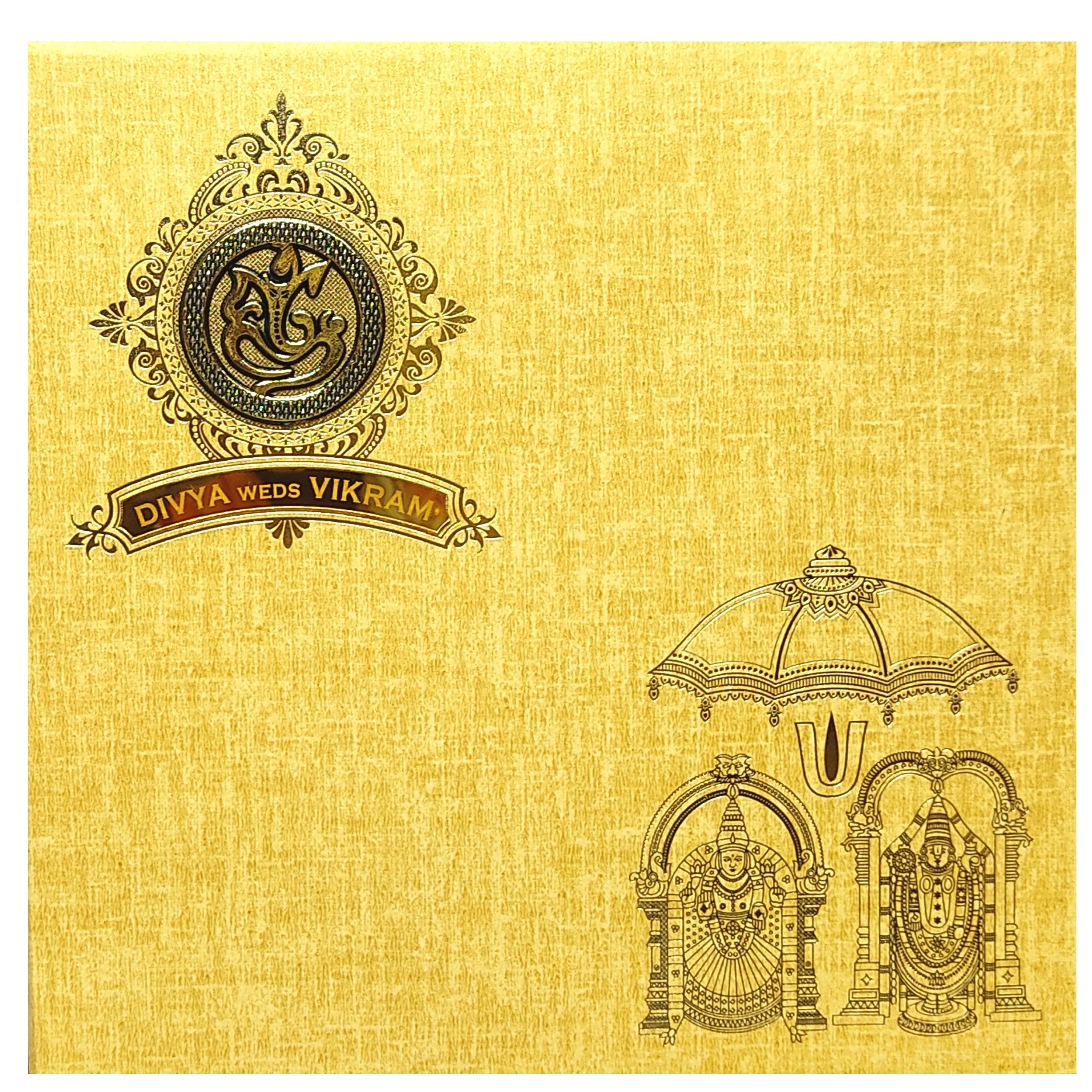 Gold Balaji Padmavathi Invitation Card-KNPO5519N - Image 3