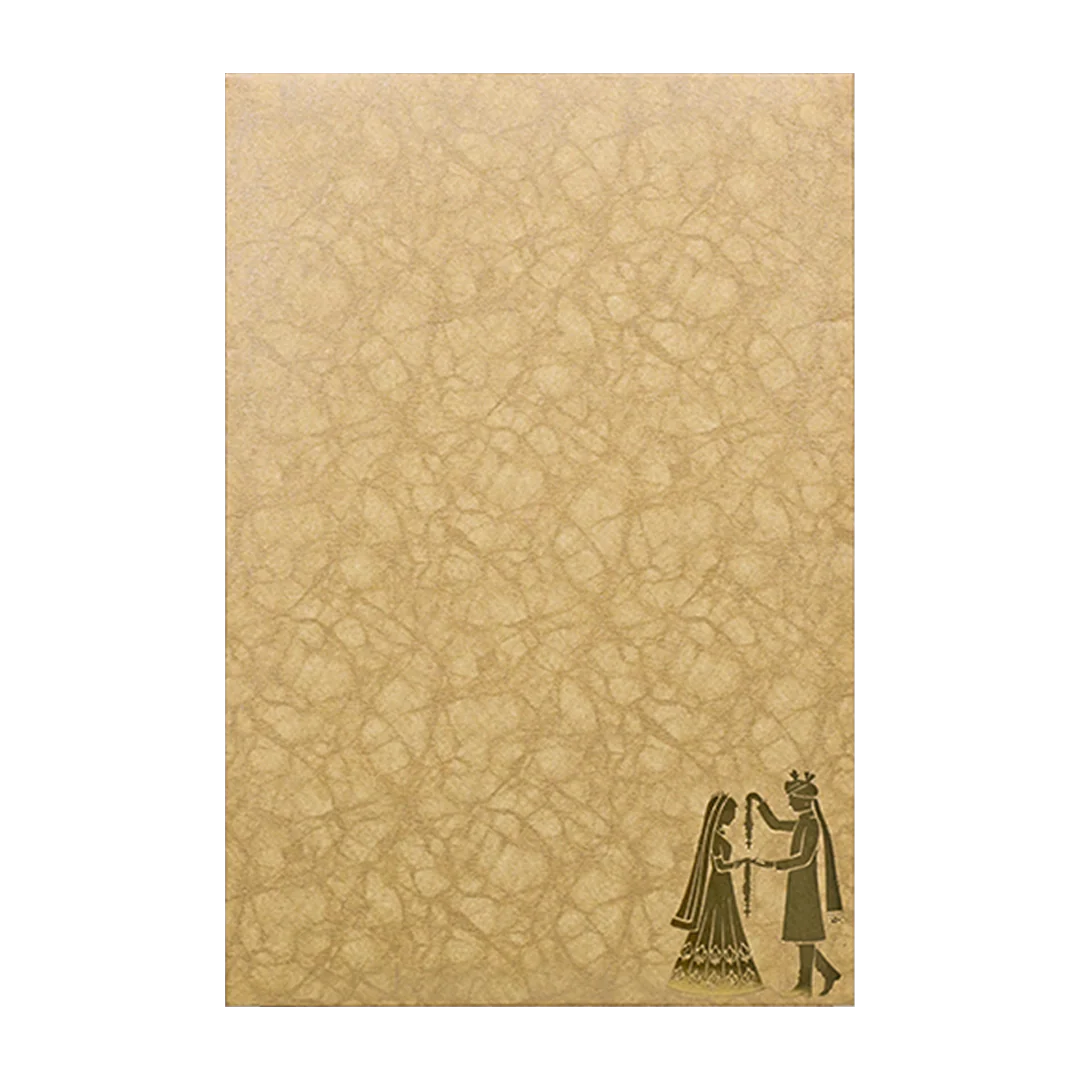 Gold Door Style Bride Groom Wedding Card-KNK3602BR - Image 4