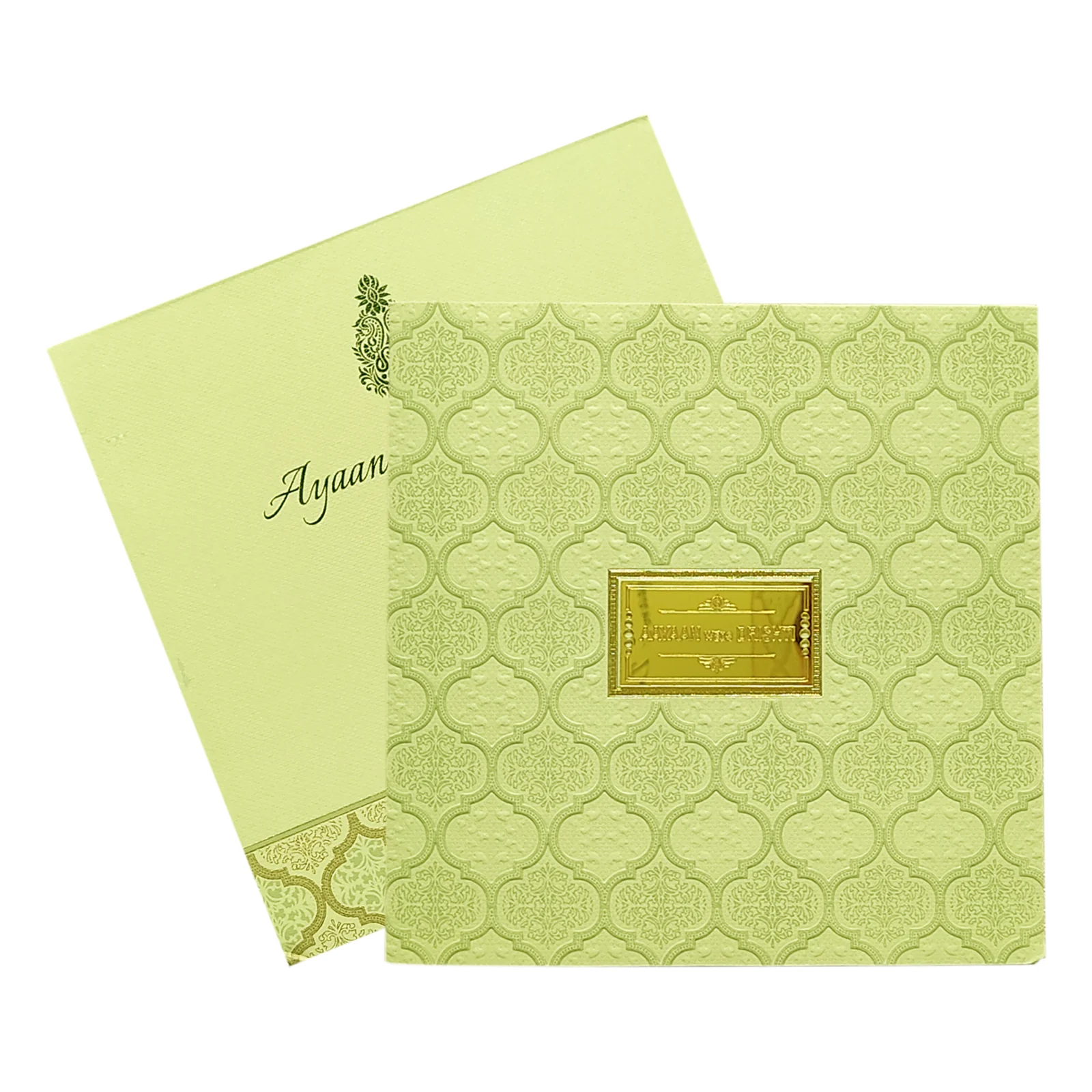 Gold Embossed Design Padded Invitation Card-KRC29762 - Image 2