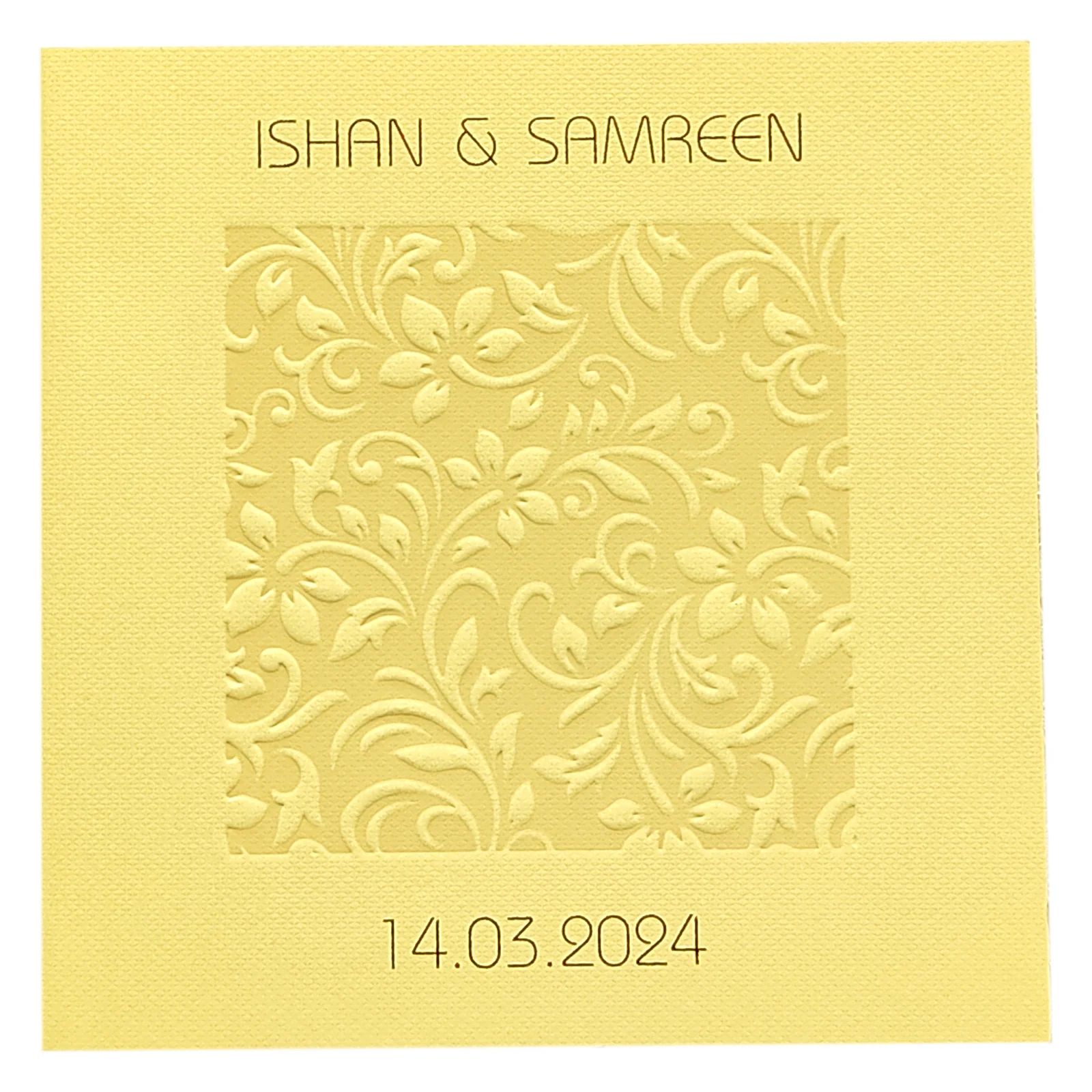 Gold Embossed Floral Invitation Card-KRC29352 - Image 3