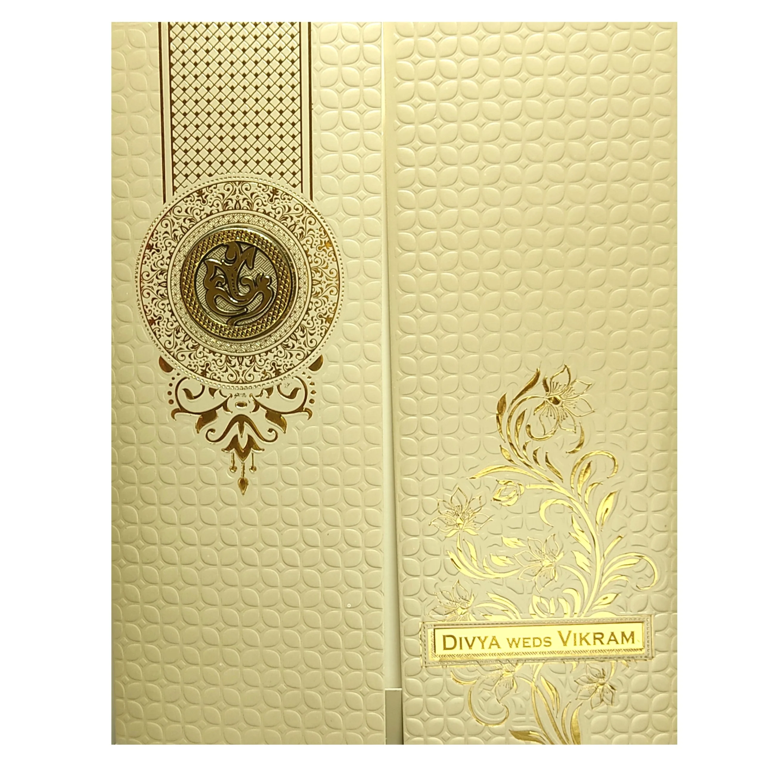Gold Embossed Nameplate Invitation Card-KNK4201B - Image 3