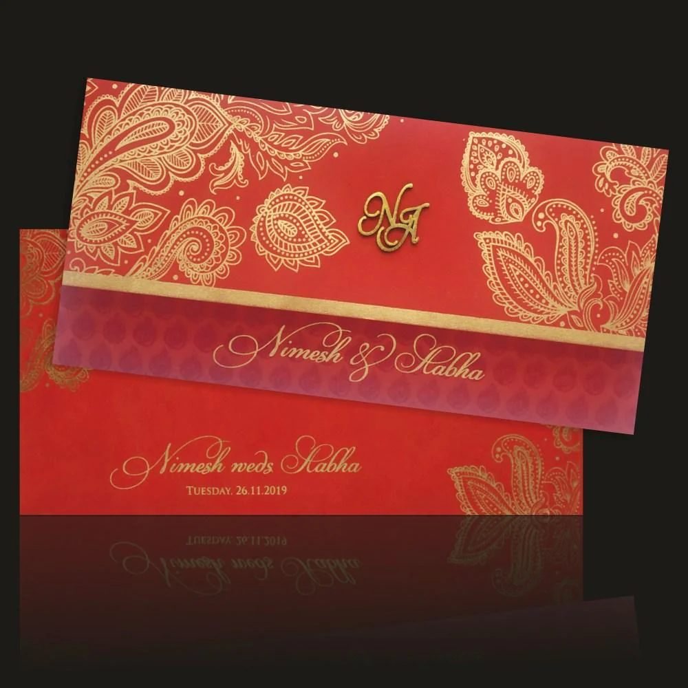 Gold Embossed Royal Wedding Mandap Invitation Card-KPR06510 - Image 2
