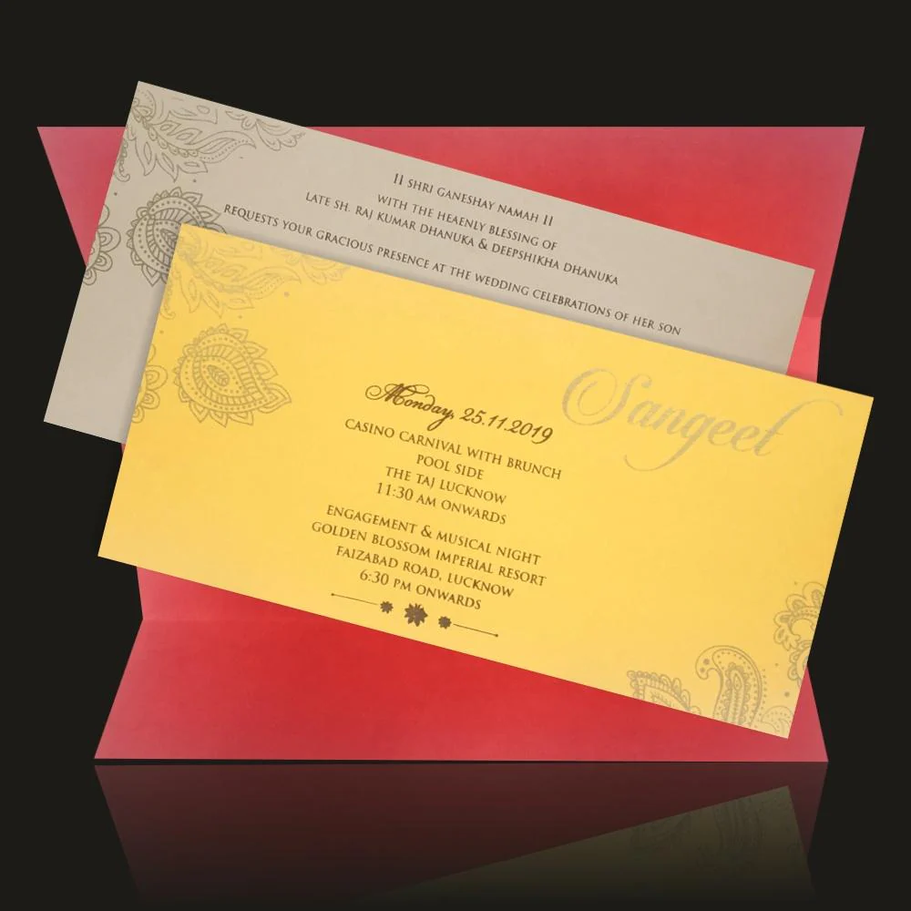 Gold Embossed Royal Wedding Mandap Invitation Card-KPR06510 - Image 5