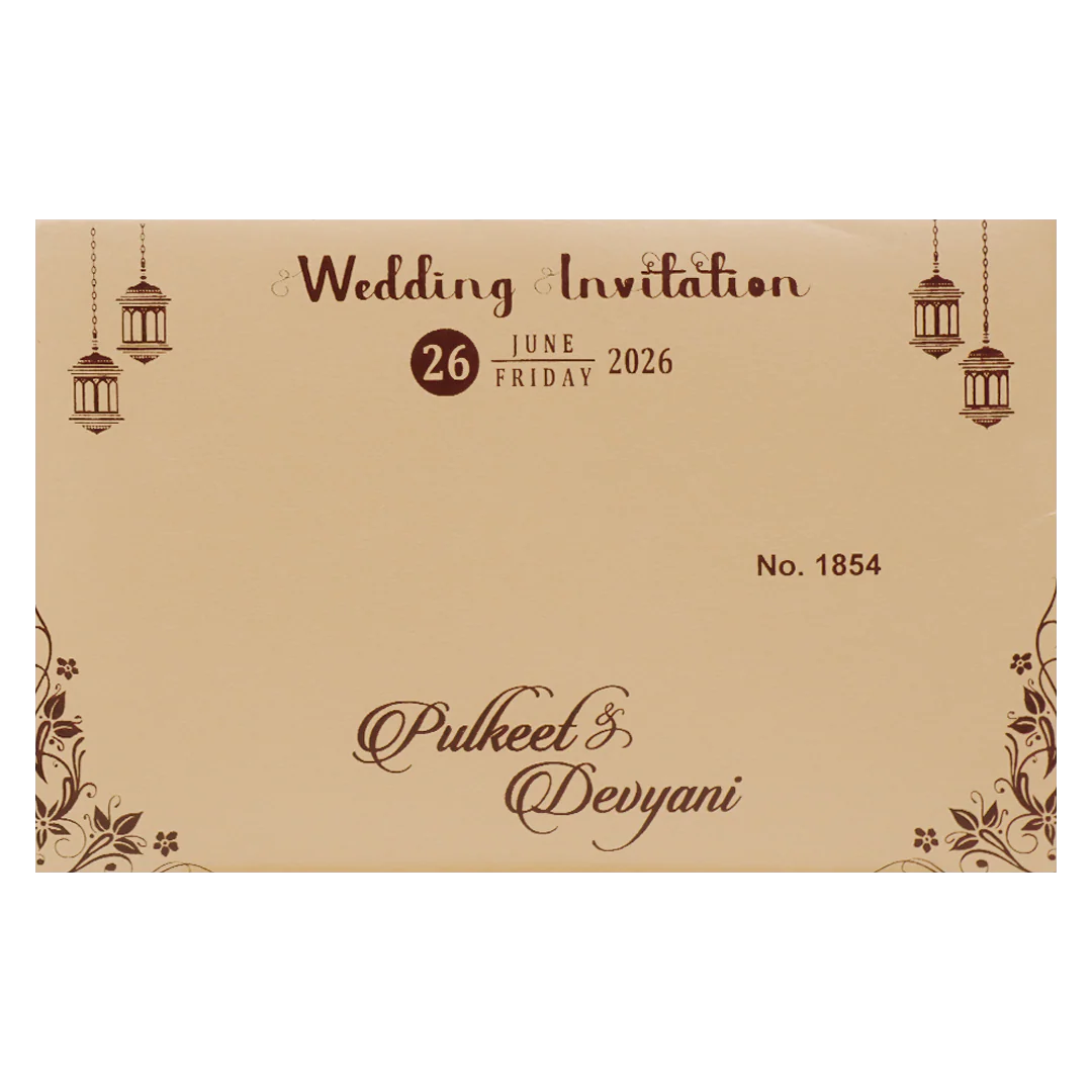 Gold Floral Padded Wedding Card-KJTS1854 - Image 4