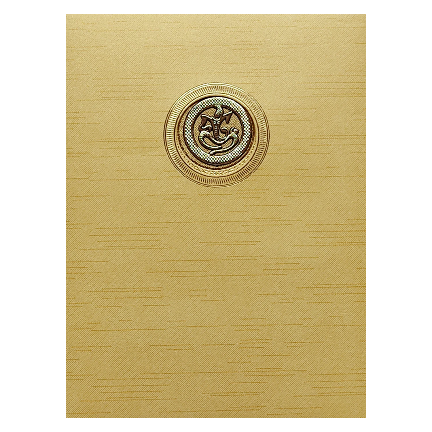 Gold Ganesha Cut Wedding Invitation Card-KNRM7055G - Image 4