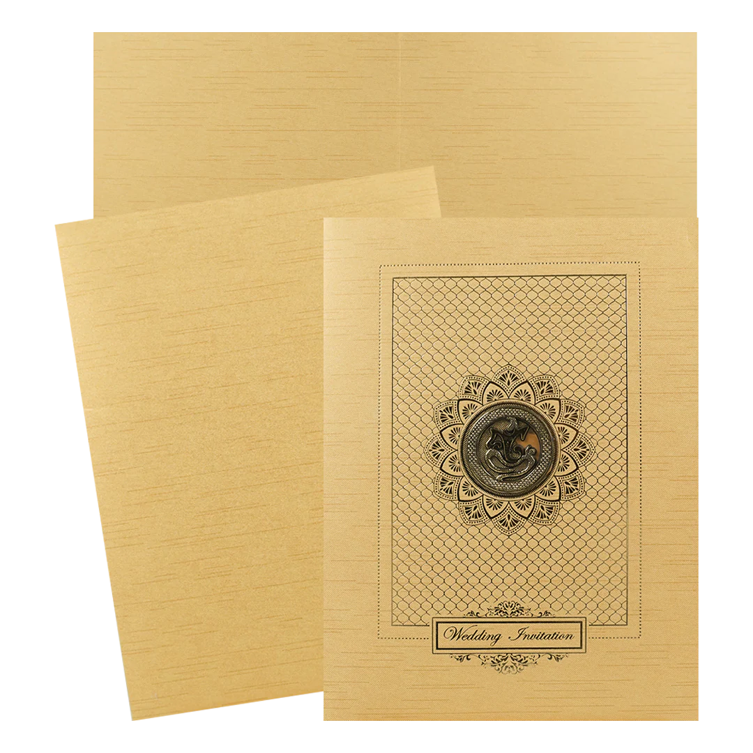 Gold Foiled Floral Wedding Card-KNRM7085G