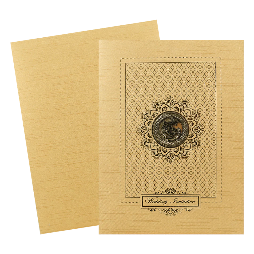 Gold Foiled Floral Wedding Card-KNRM7085G - Image 2