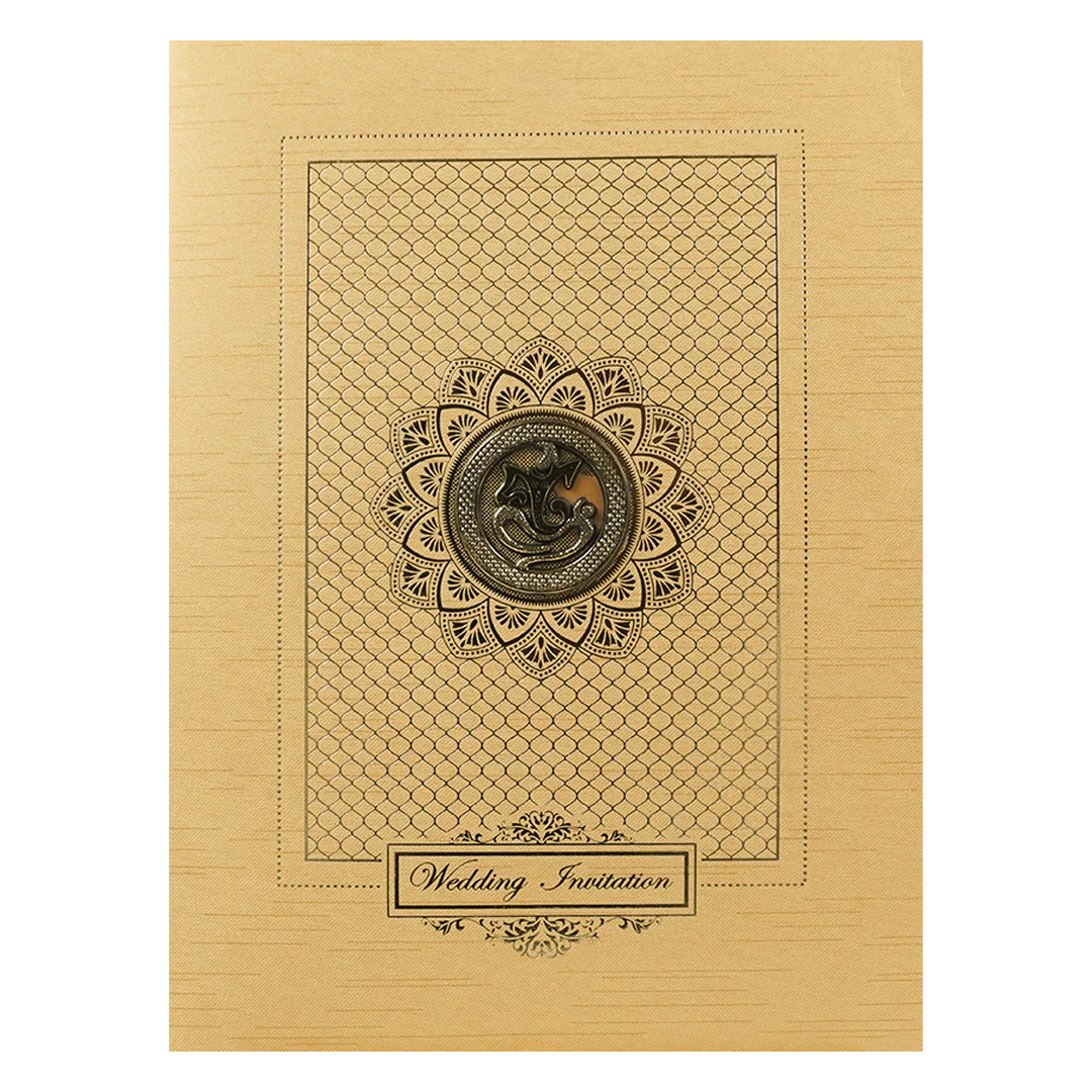 Gold Foiled Floral Wedding Card-KNRM7085G - Image 3