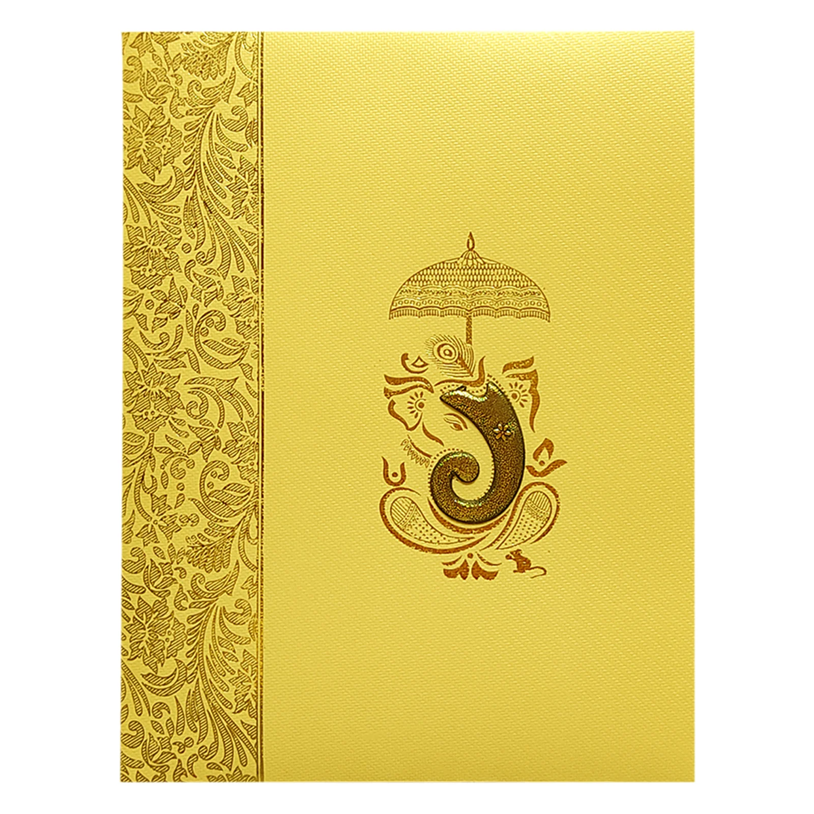 Gold Ganesha Wedding Card-KNKT5014 - Image 3