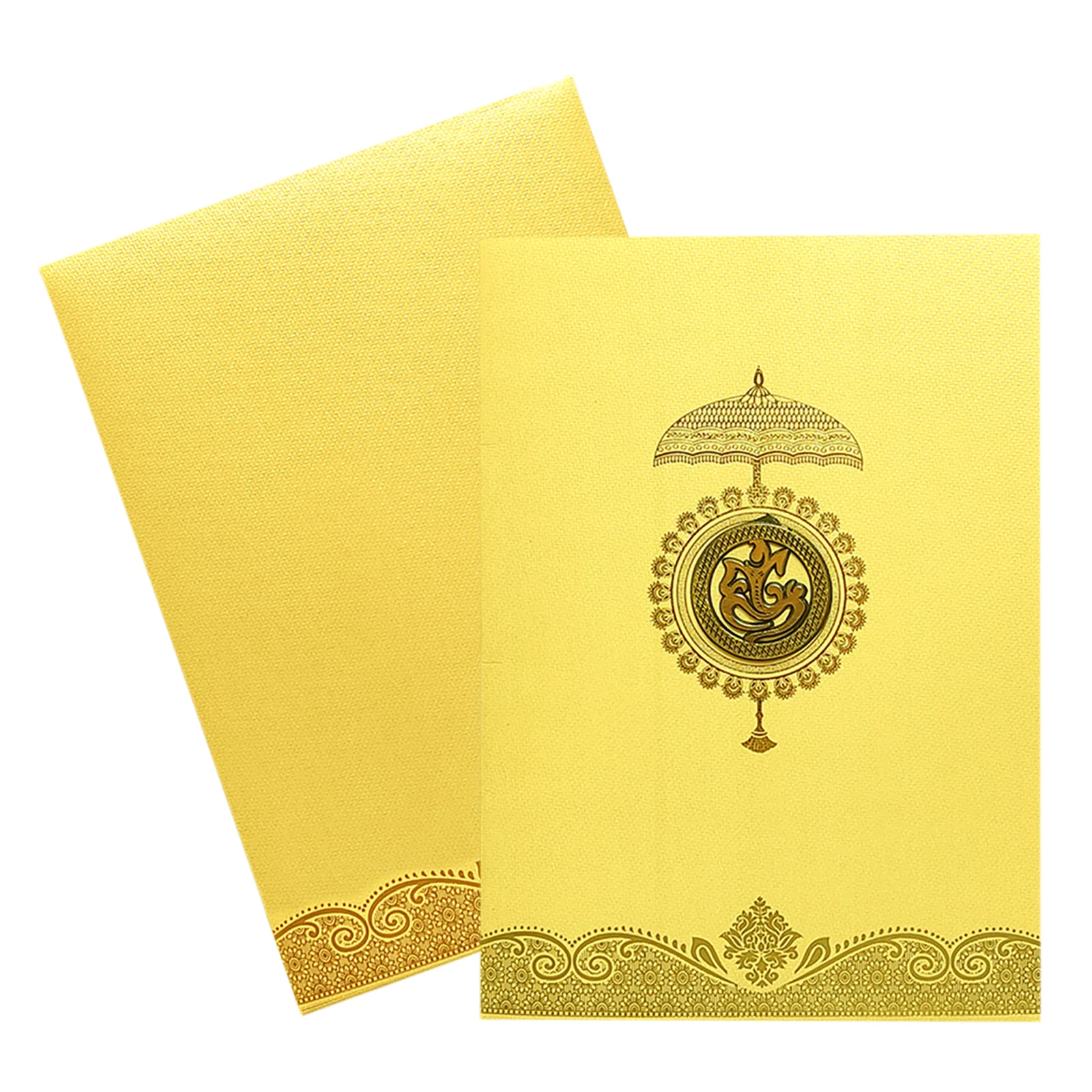 Gold Ganesha Wedding Invitation Card-KNKTG024 - Image 2
