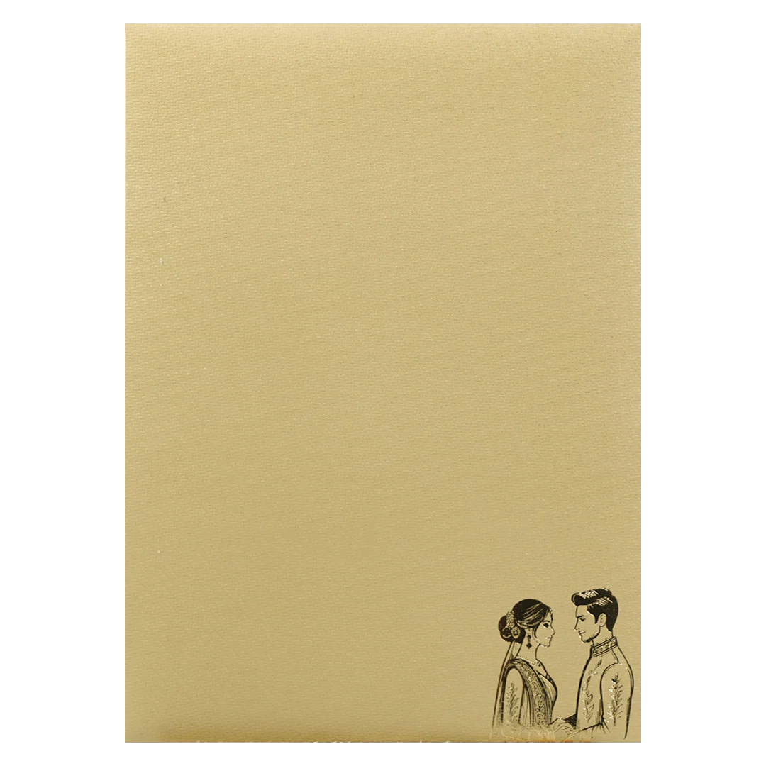 Golden Door Style Floral pattern Couple Wedding Card - KNCM043GG - Image 4