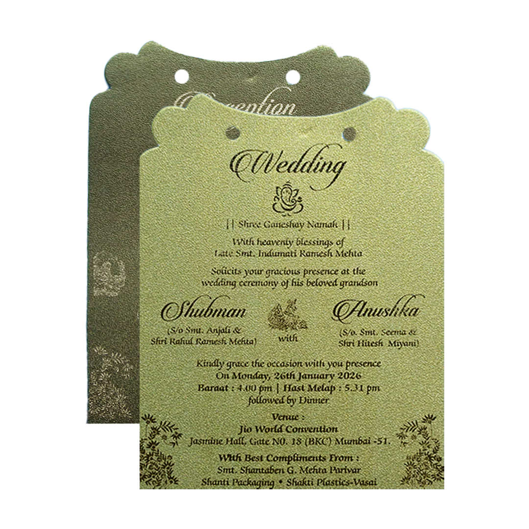 Gold Laser Cut Foil Wedding Invitation Card with Custom Name-KRB09140 - Image 5