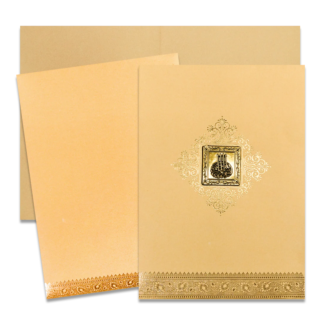 Gold Metallic Gold Foiling Wedding Card-KNCM15GGM