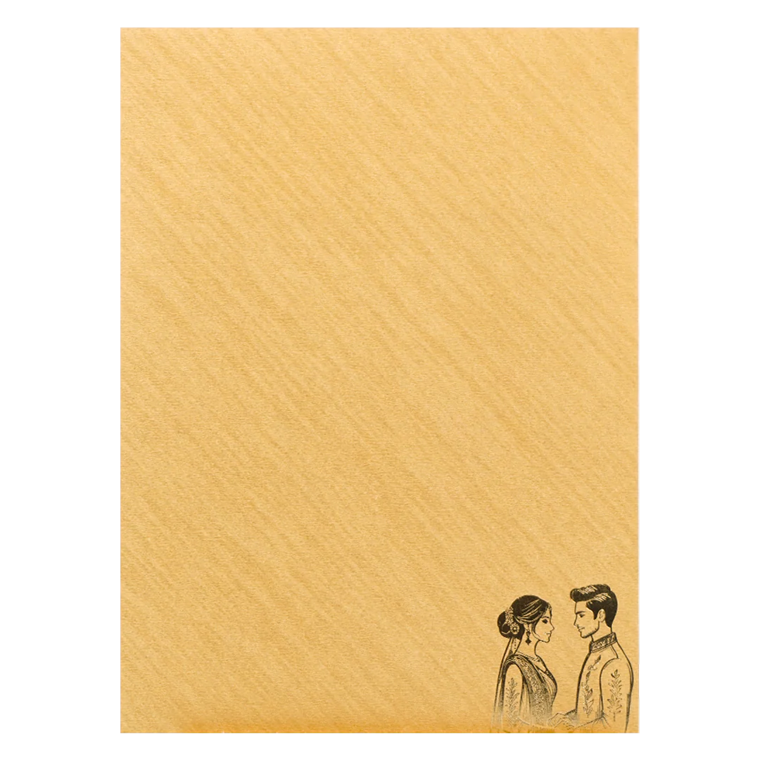 Gold Double Door Bride and Groom Floral Wedding Card - KNCM043GL - Image 4