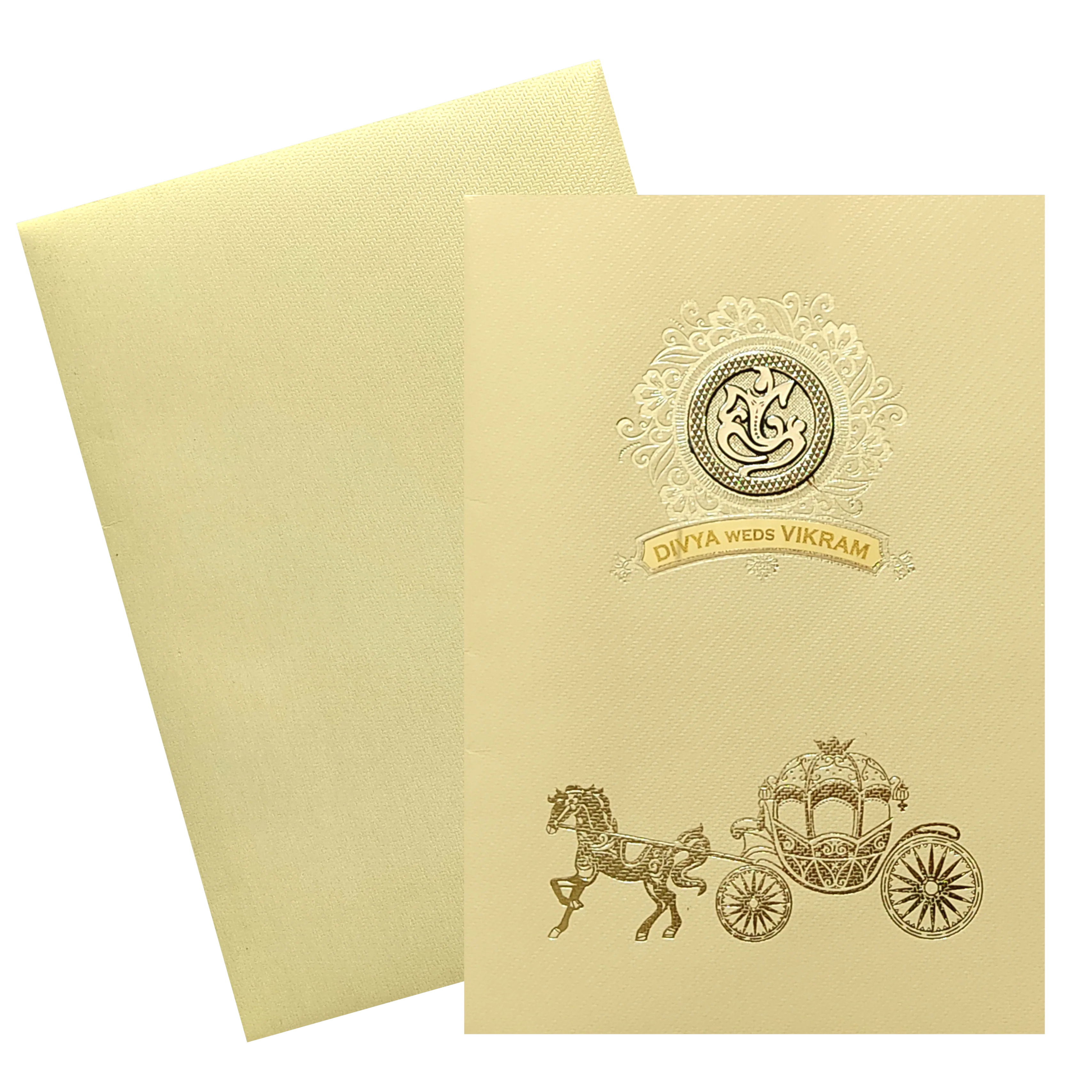 Gold Texture Sheet Invitation Card-KNKTG036 - Image 2