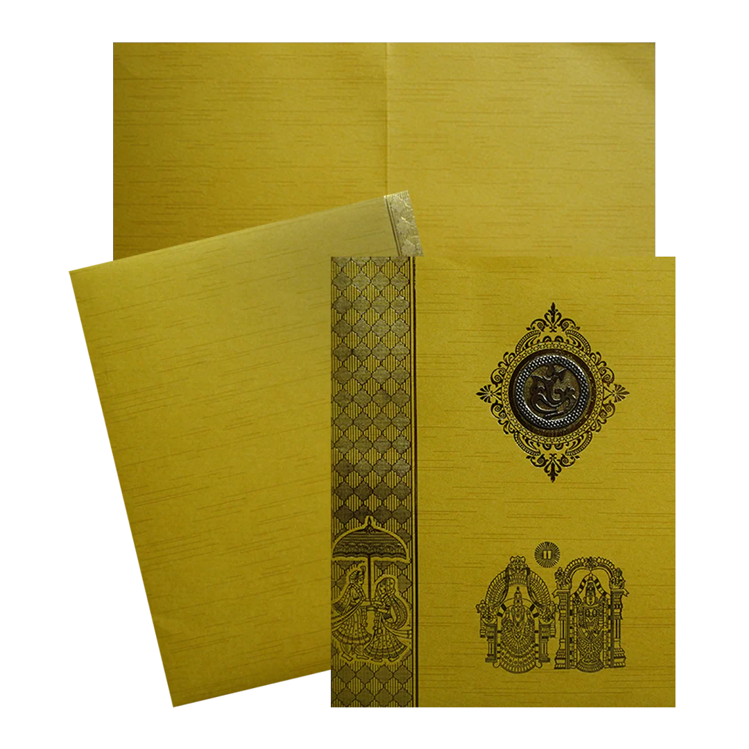 Gold Traditional Wedding Card-KNKR5024G