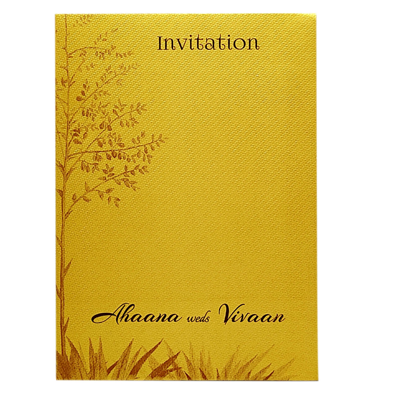 Gold Tree Single Sheet Invitation Card-KRCS6101 - Image 3