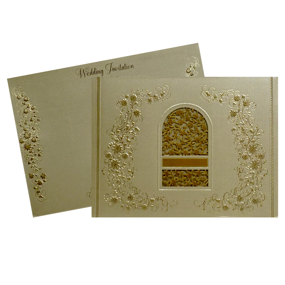 Golden Brown Floral Invitation-KSI12360 - Image 2