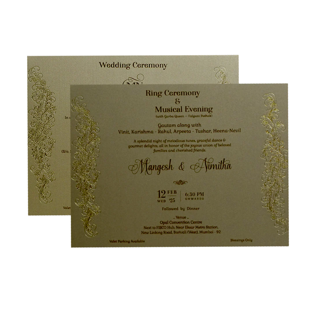 Golden Brown Floral Invitation-KSI12360 - Image 5