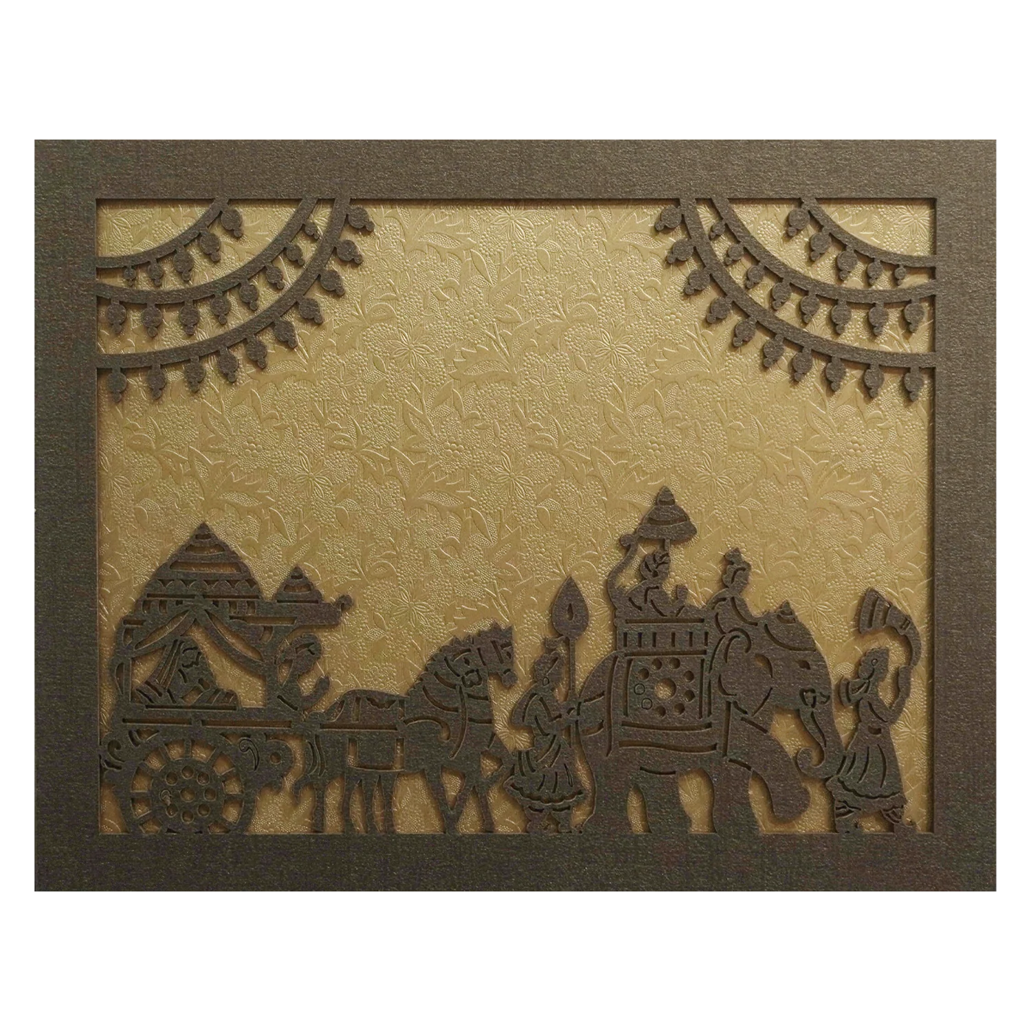 Golden Lazer Cut MDF Invitation Card-KSI11590 - Image 3