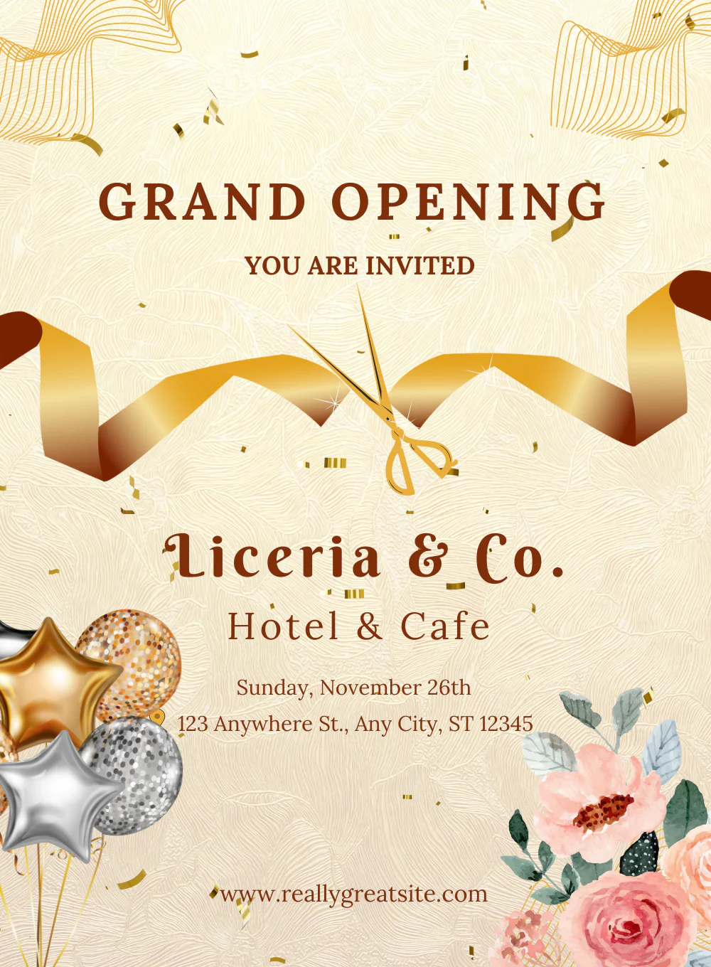 Golden Balloon Grand Opening Invitation-AAGRA006 - Image 2