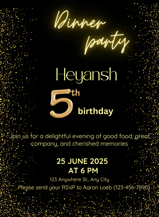 Golden Celebration Dinner Party Invitation-AADNI014 - Image 2