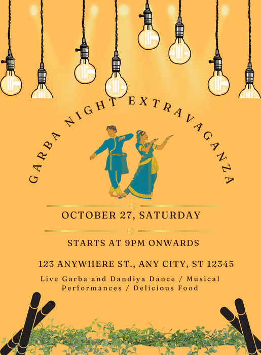 Golden Glow Garba Invitations-AAGAI005 - Image 2