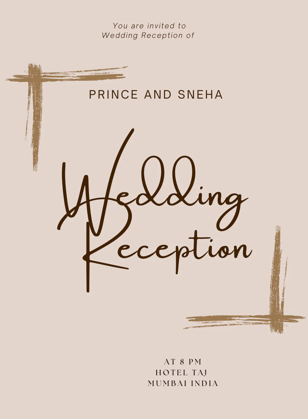 Gold Marble Reception Party Invitation-AARPI013 - Image 2