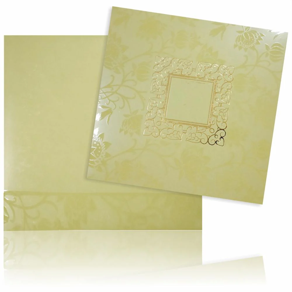 Gorgeous Green Shading With Blossom Theme Wedding Card - KND8002G - Image 2