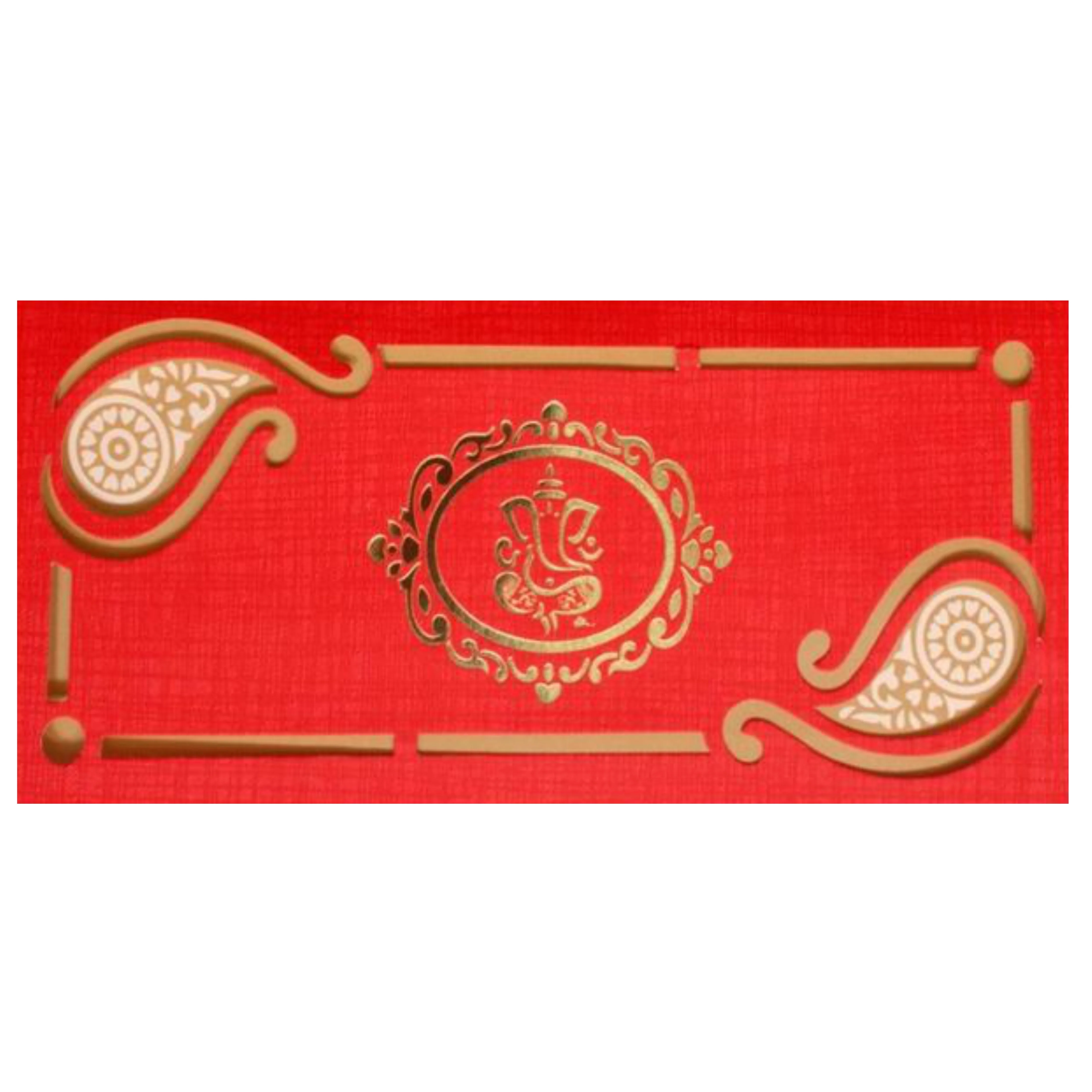 Red Ganesha Card With Gold Foiling-KNSPC316 - Image 3