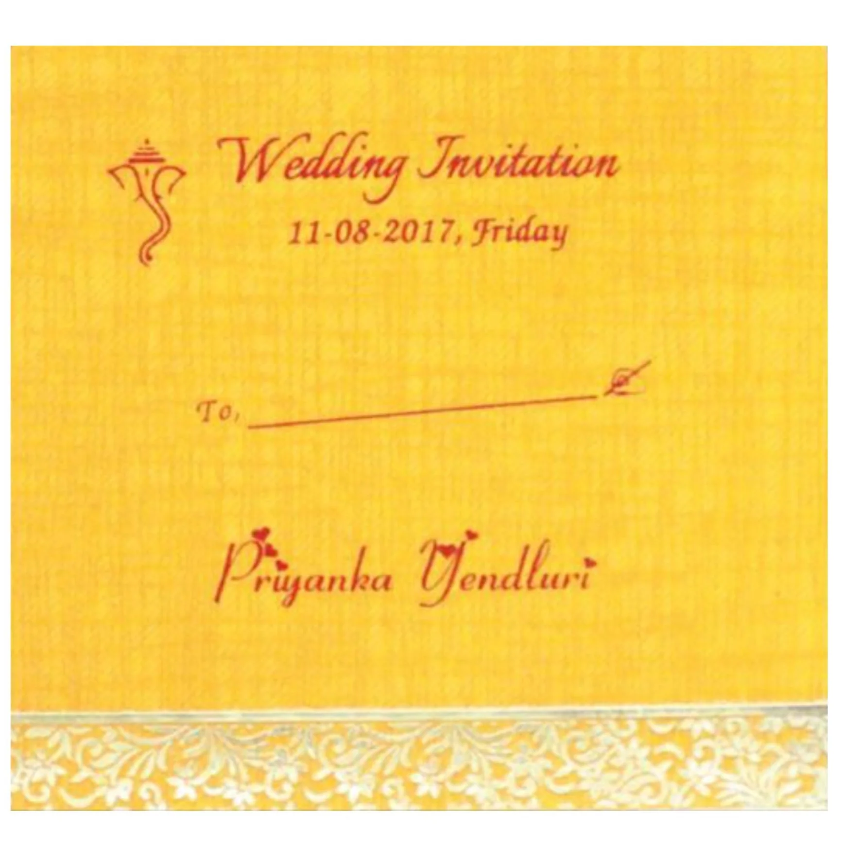 Gorgeous Ribbon With Gold Color Wedding Card - KNK30000 - Image 4