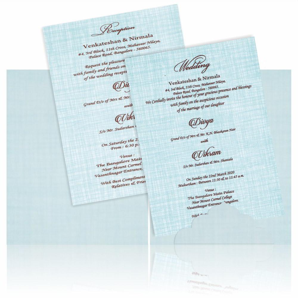 Light Blue Padded Invitation With Gold Foiling Print-KNPS9511B - Image 5