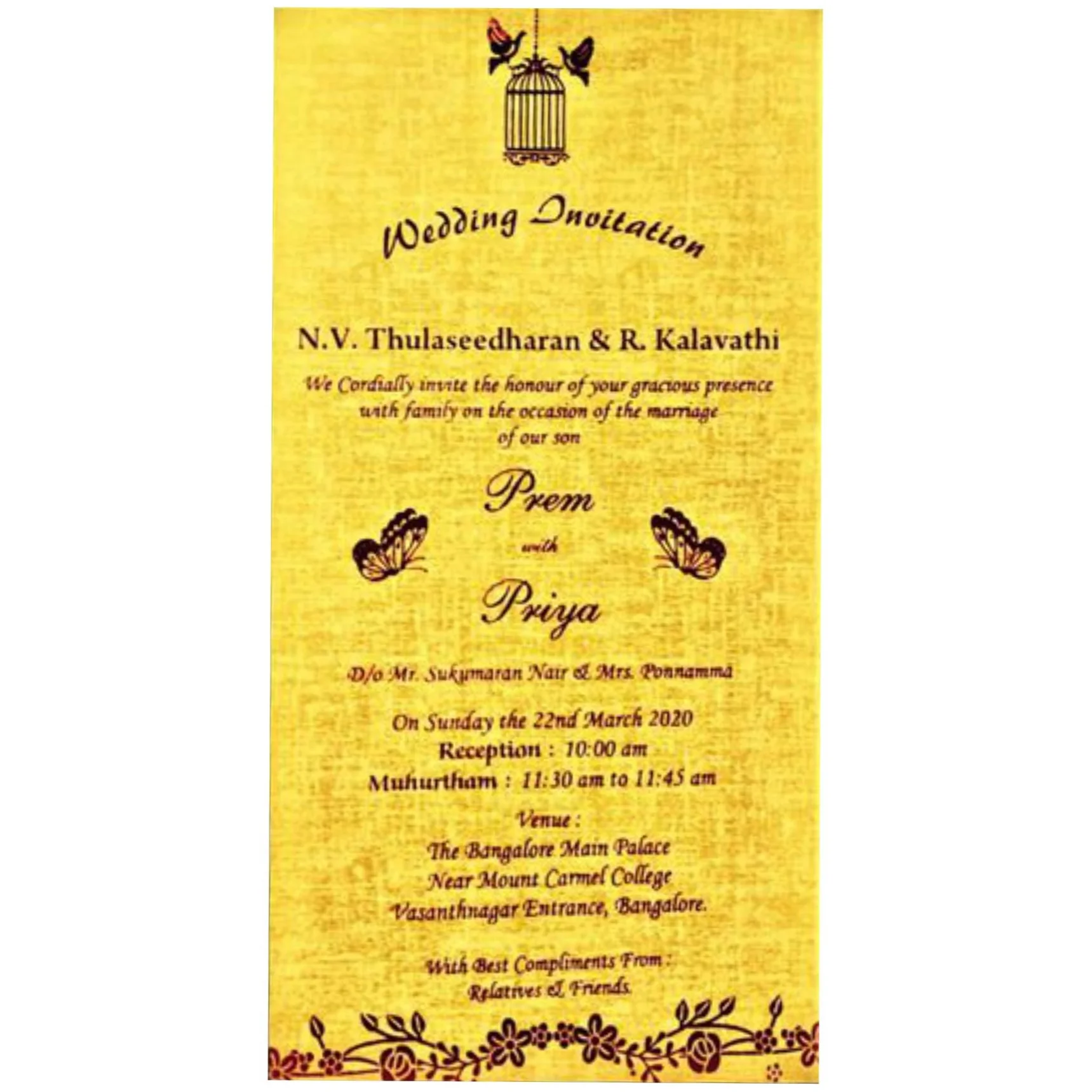 Red single sheet laser cut with gold insert invitation-KNS025RG - Image 2