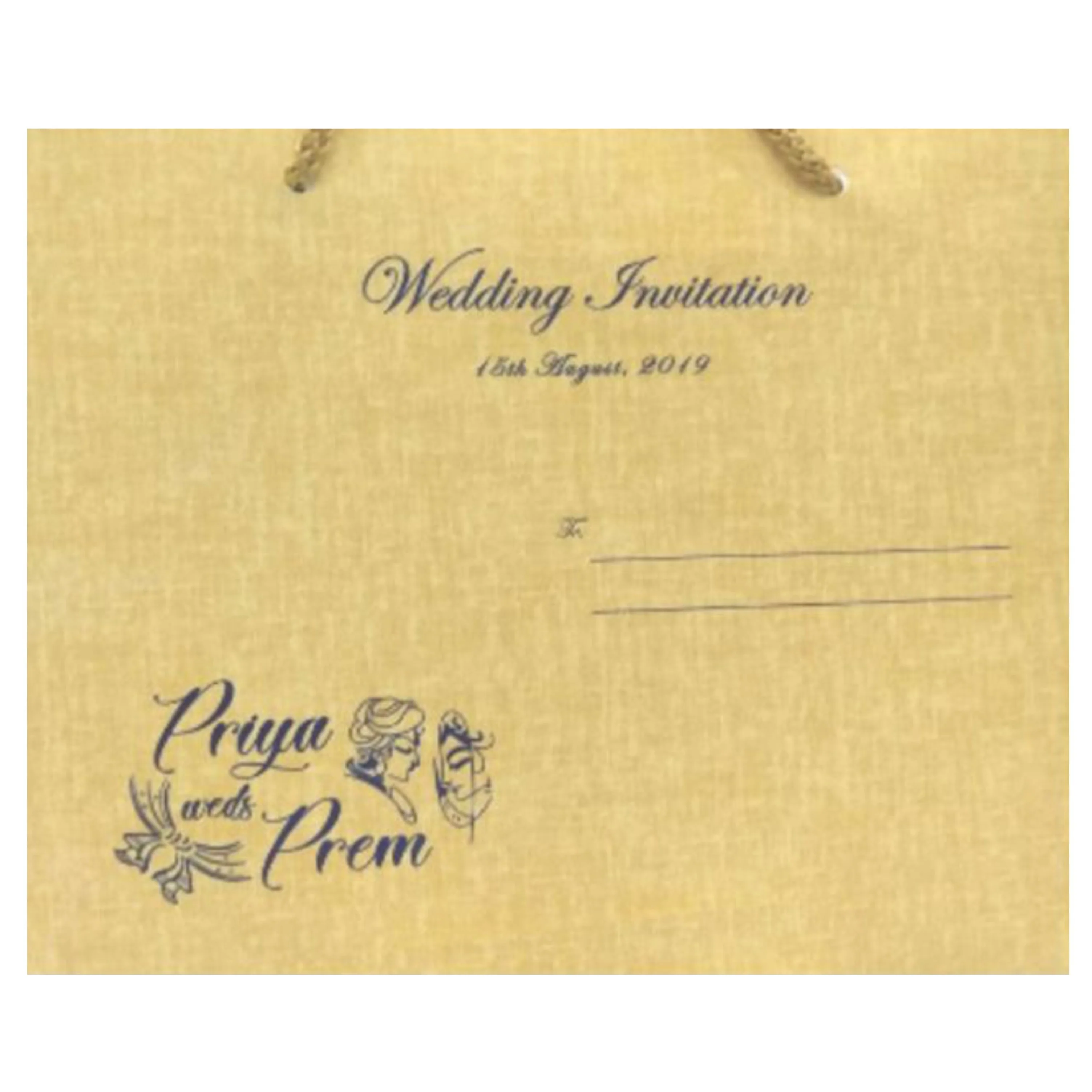 Gracious Gold And Blue Shading With Ganesha Theme Padded Wedding Card-KCCT11BP - Image 4