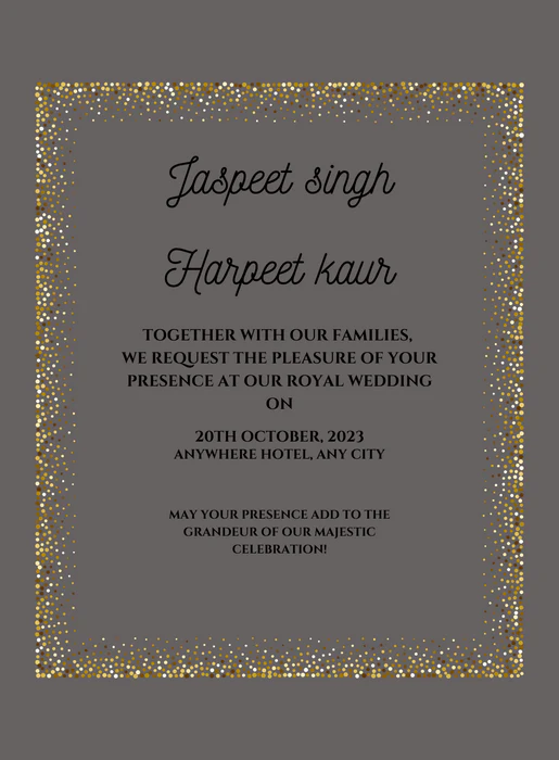 Gray Frame Punjabi Wedding Invitation-AAPUN014 - Image 2