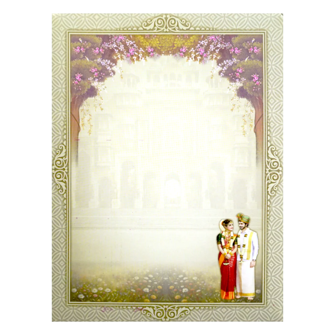 Green Bride & Groom and chariot Wedding Card-KNKC4080 - Image 4