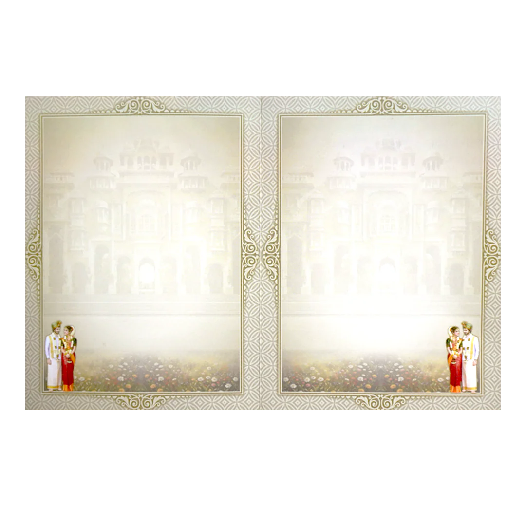Green Bride & Groom and chariot Wedding Card-KNKC4080 - Image 5