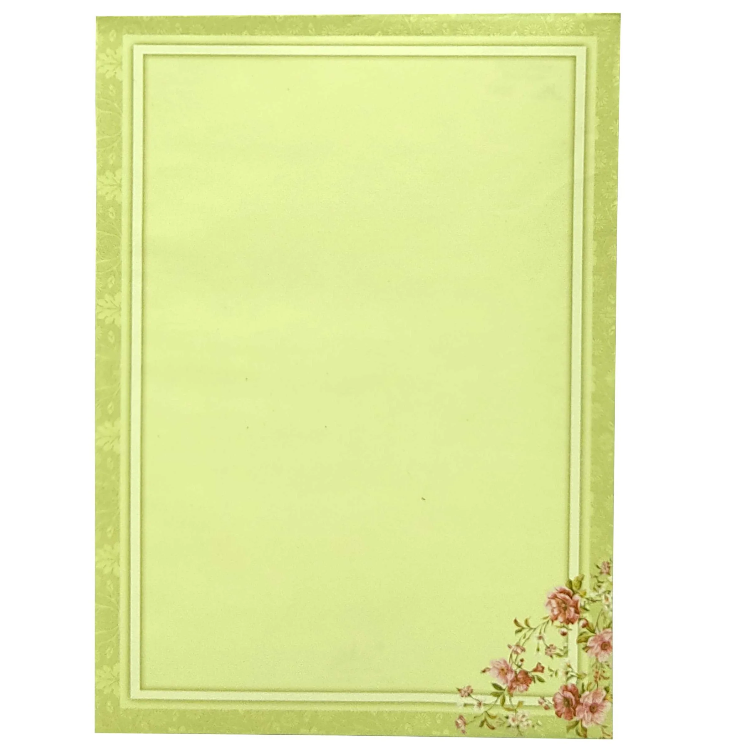 Green Floral Offset Invitation With Gold Foiling-KNCP252P - Image 4