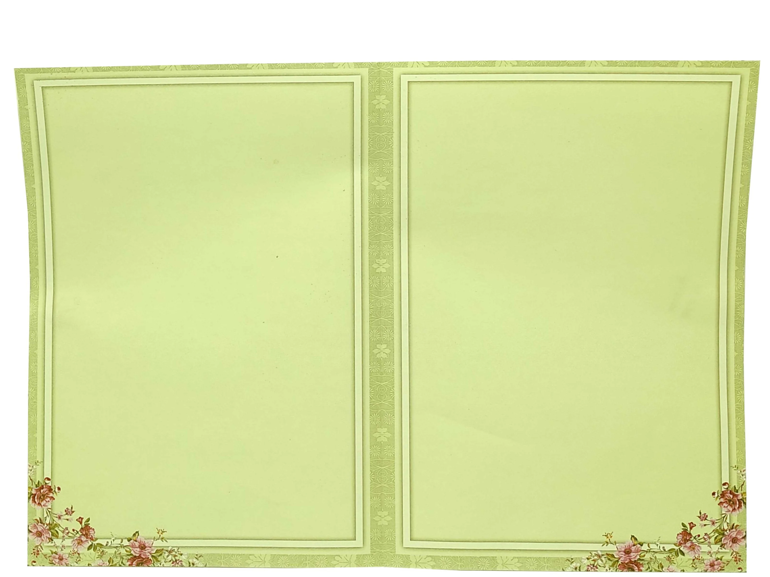Green Floral Offset Invitation With Gold Foiling-KNCP252P - Image 5