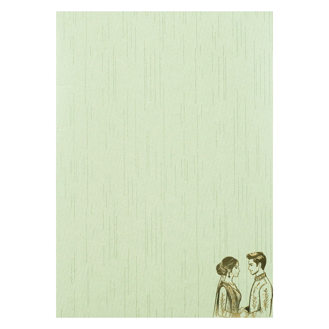Green Door Style Floral Couple Wedding Card-KNKR043N - Image 4